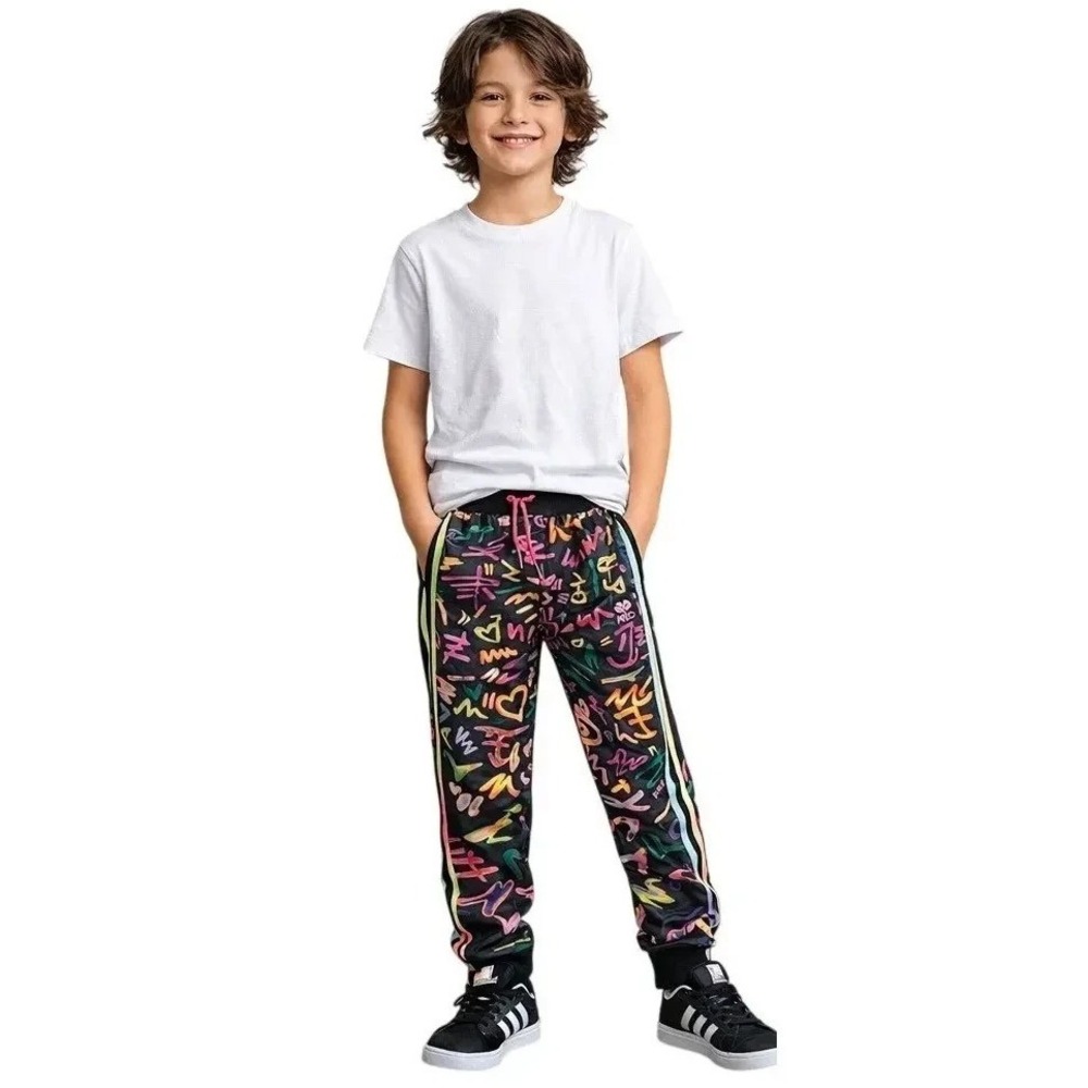 Adidas Kris Andrews Love Unites Youth Unisex Track Pants Medium Graffiti Joggers